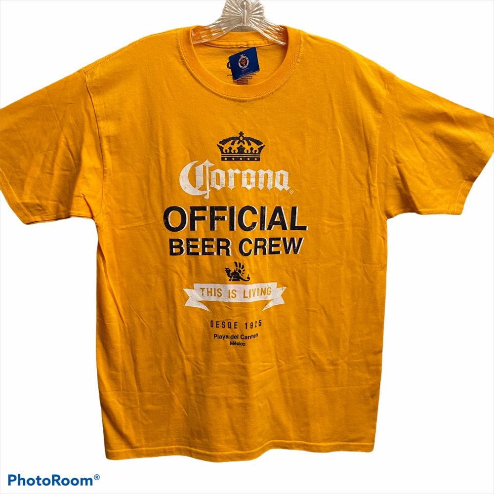 CORONA MENS YELLOW SHORT SLEEVE T-SHIRT SIZE L